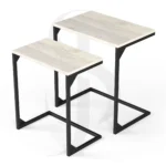 Shura C-Side Nesting Table in Distressed White
