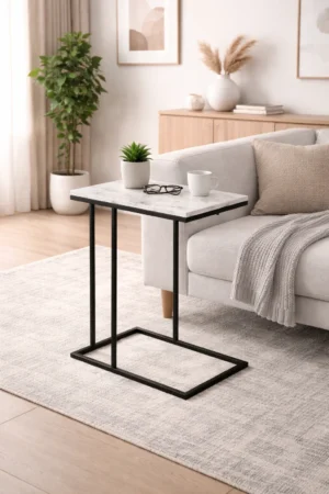 Geode C-Side Table with Marble Top