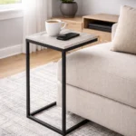 Lark C- Side Table in Distressed white