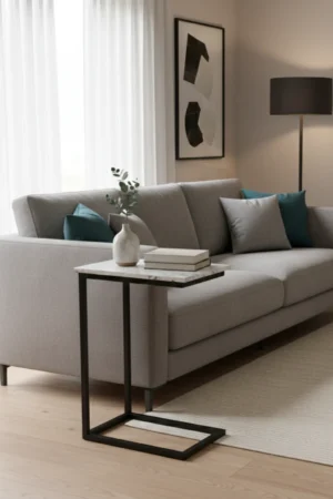 Marco C-Side Table with Marble Top