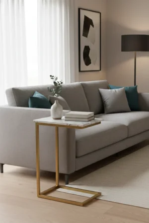 Marco C-Side Table with Marble Top