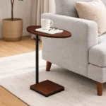 Pearl C- Side Table in Walnut Brown