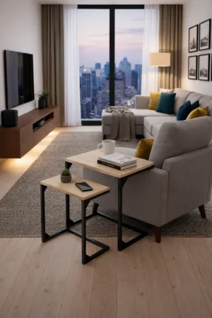 Shura Nesting C-Side Table in Smoky